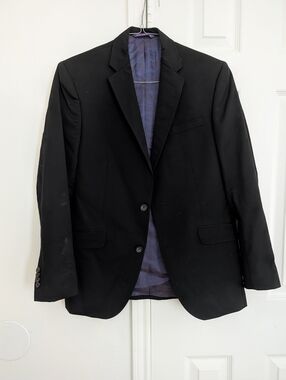 Ted Baker Black Two-Button Sport Coat with Purple Lining